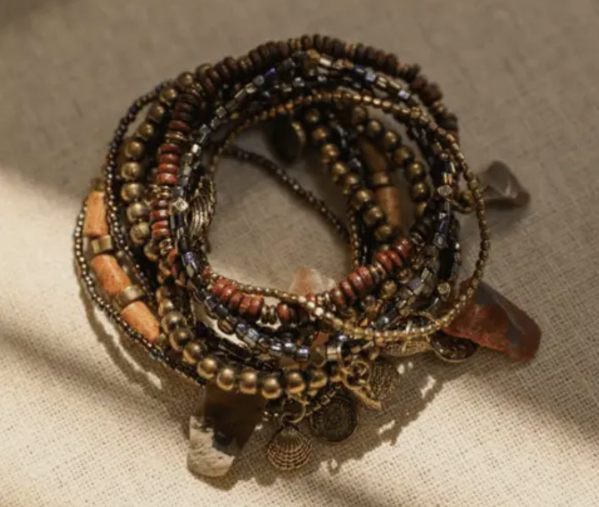 Boho Bracelet Set-Brown