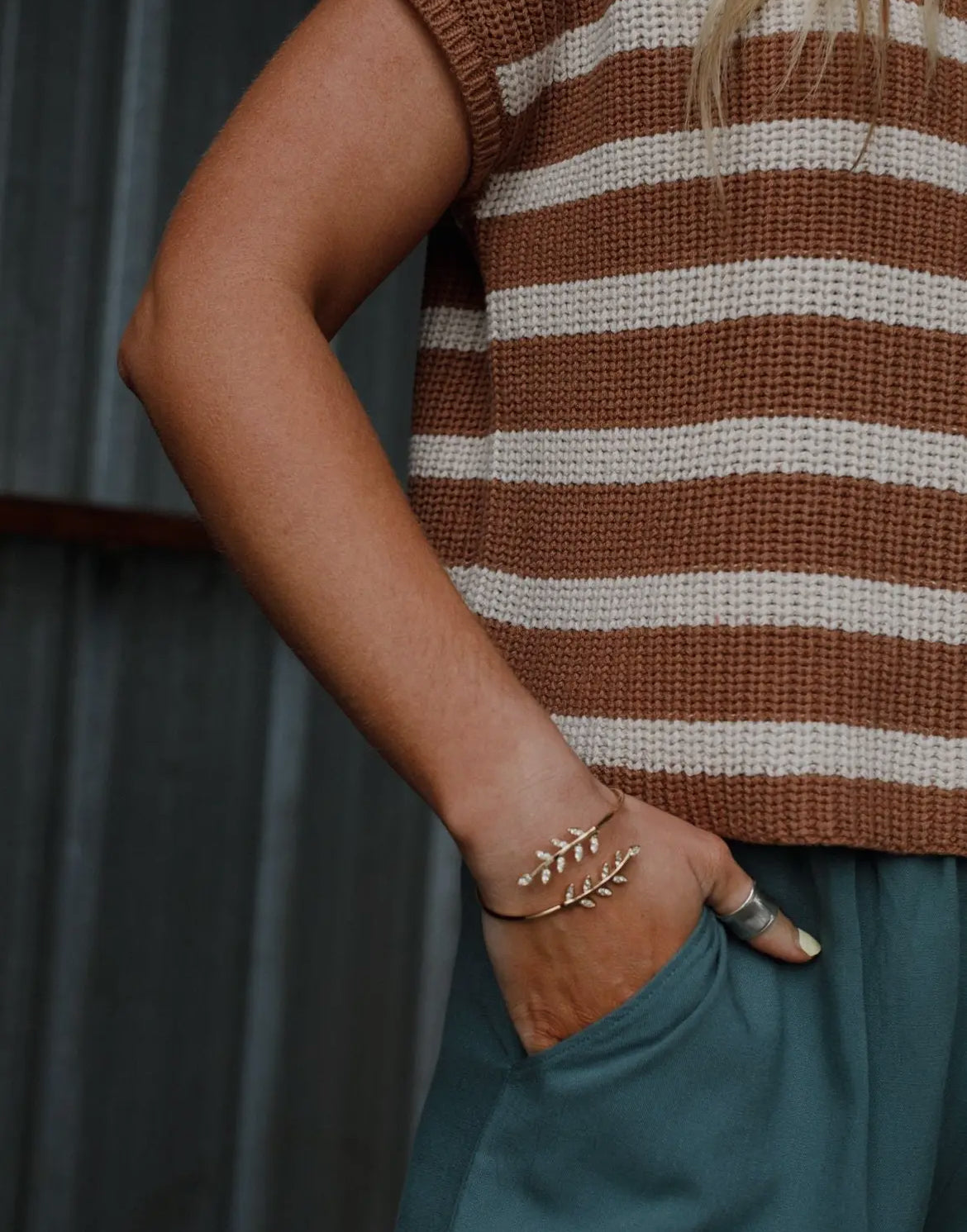 Gold Leaf Cuff Bracelet
