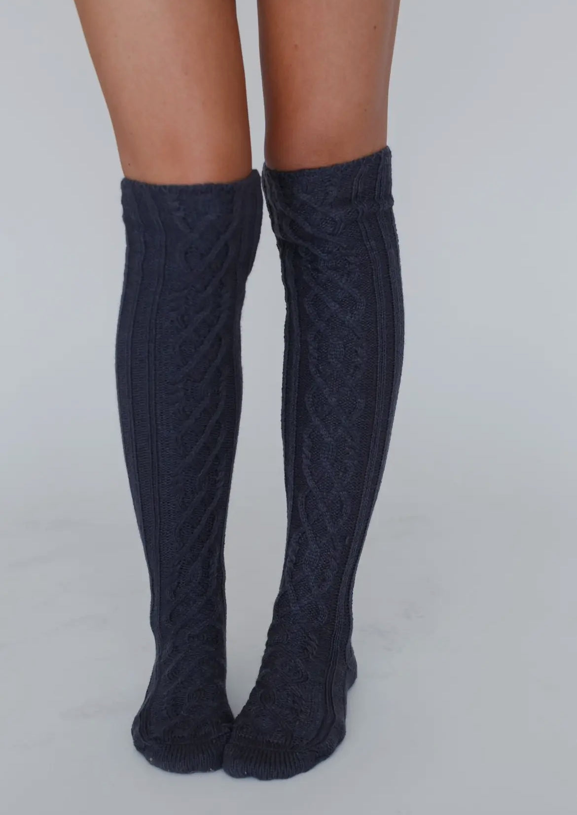 Cable Knit Knee High Socks