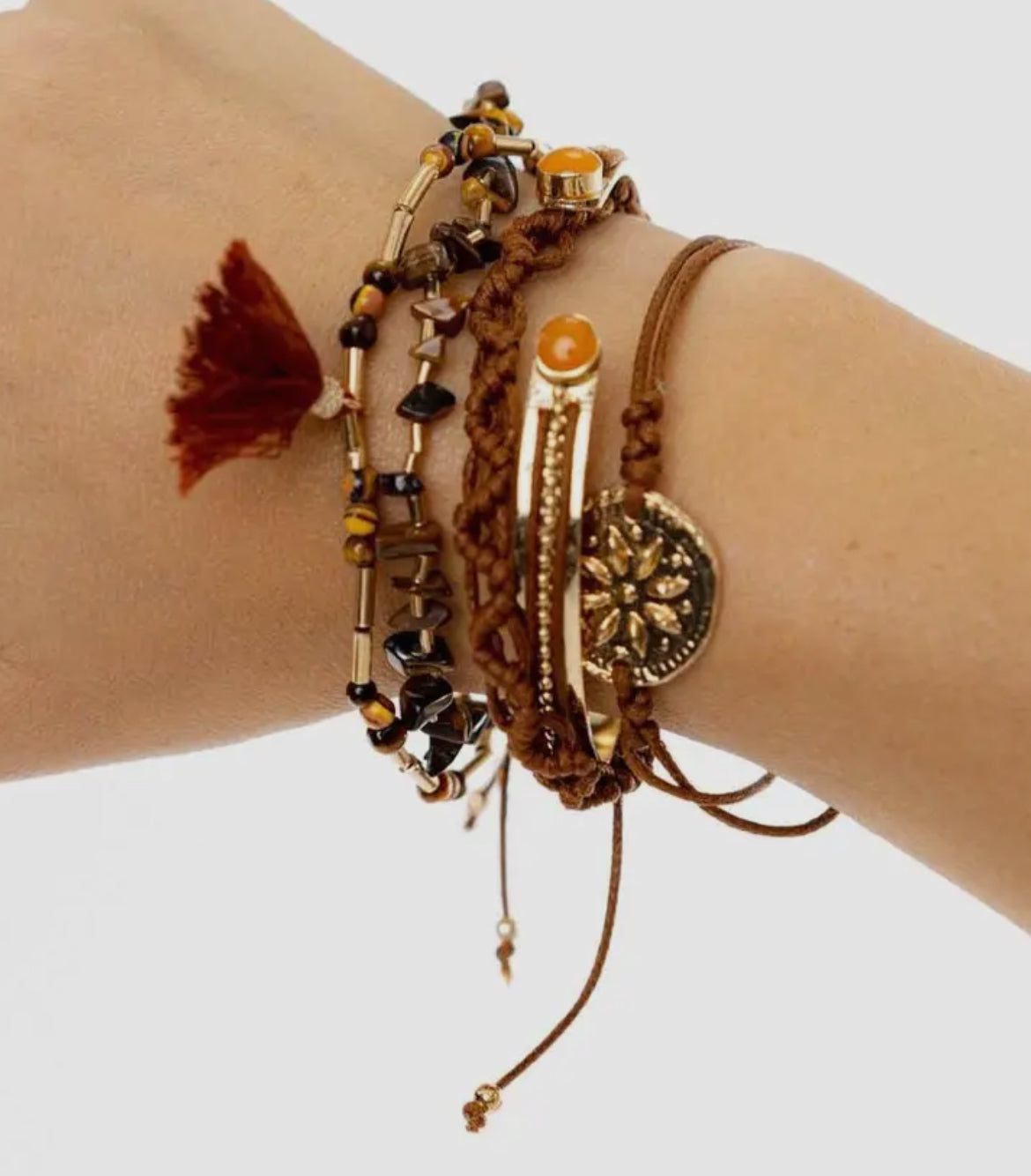Charmed Bracelet Stack-Rust