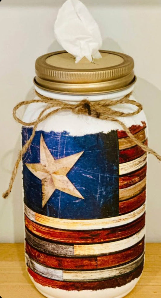 Tissue Jar-American Flag