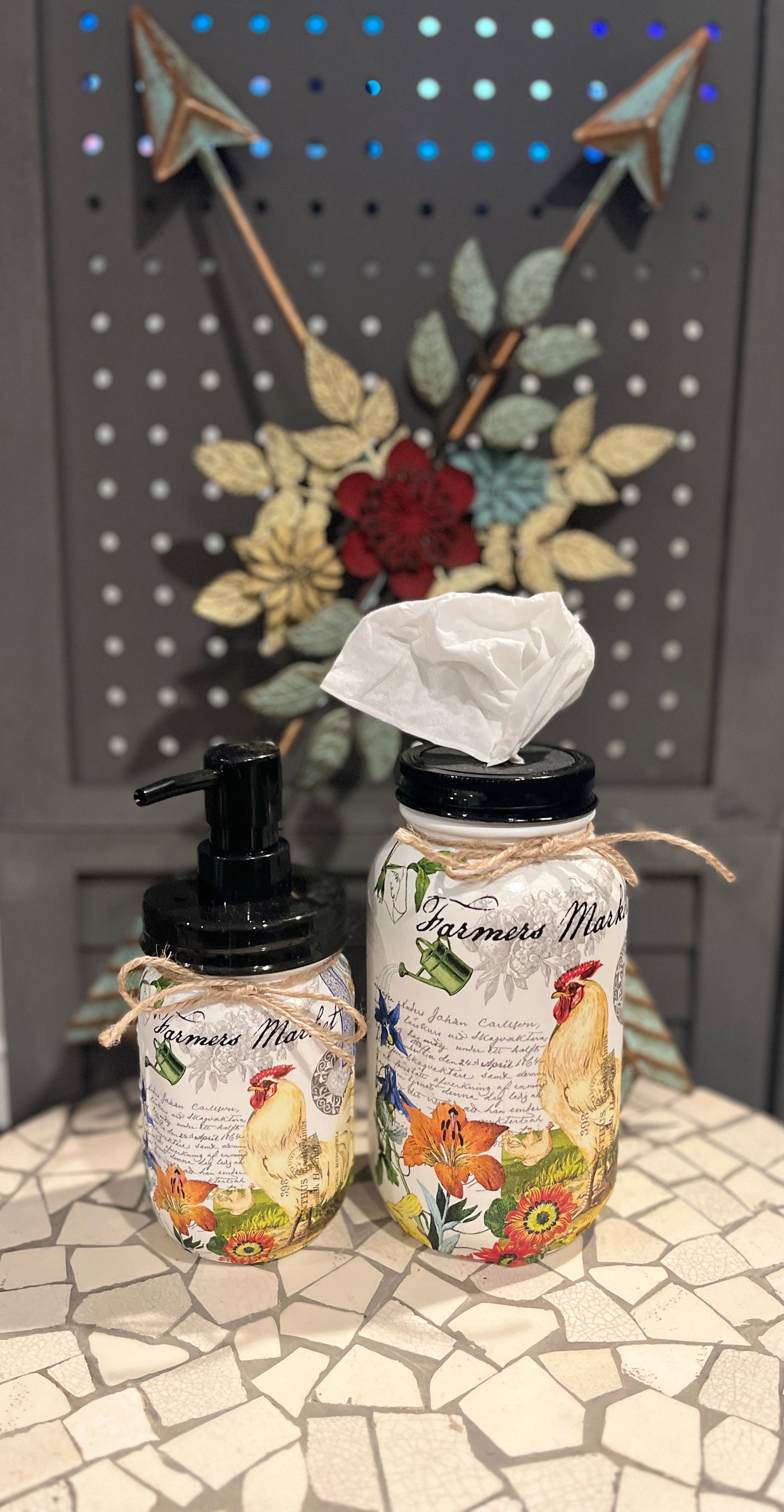 Tissue Jar and Lotion/Soap dispenser Set