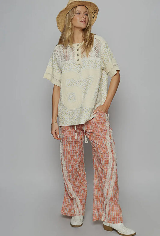 POL Floral Lace Thermal Tee