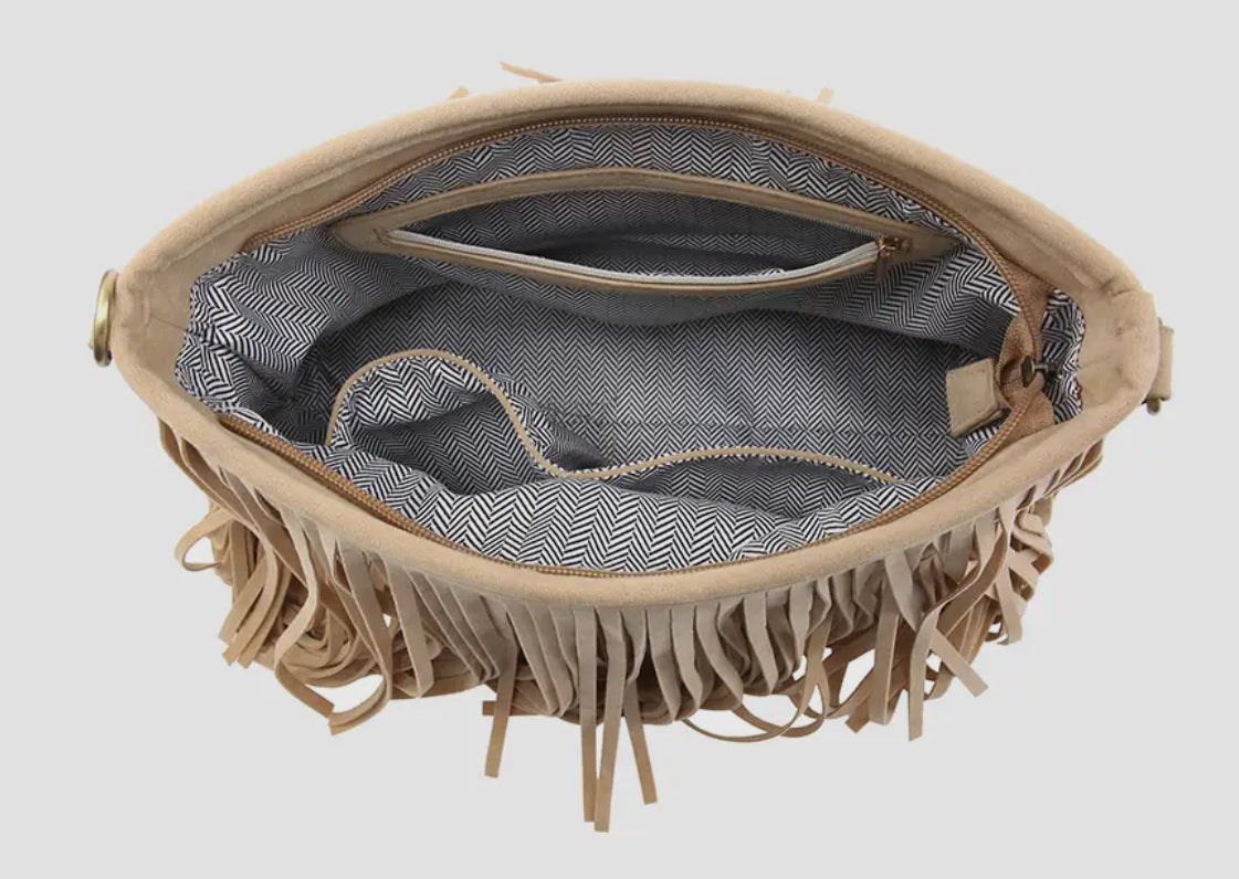 Suede Fringe Bag with Guitar Strap