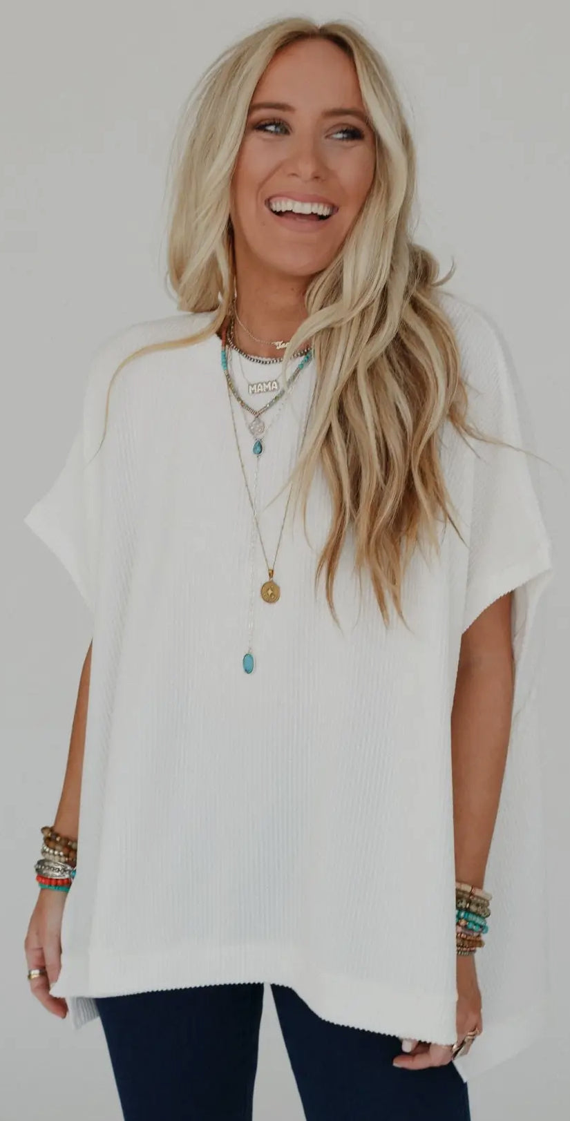 Crew Neck Texture Knit Top