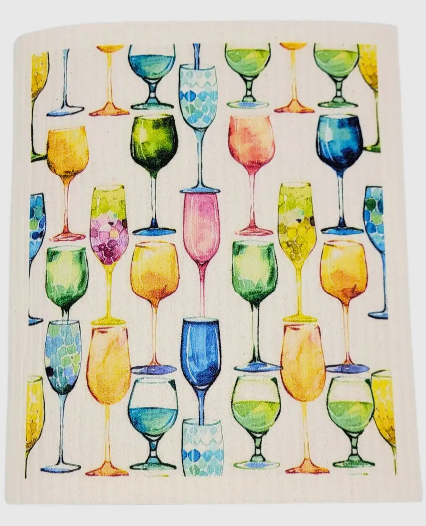 Swedish Dishcloth (Wine Glass)