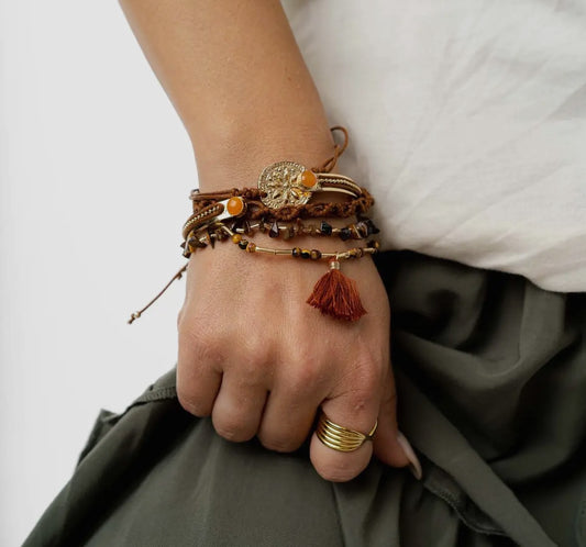 Charmed Bracelet Stack-Rust