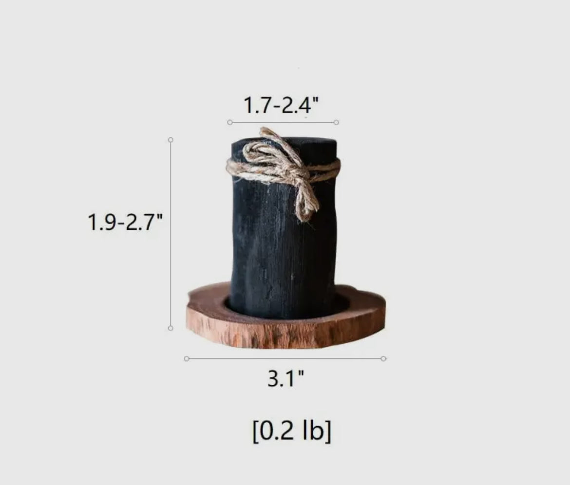 Charcoal Planter with Wood Tray