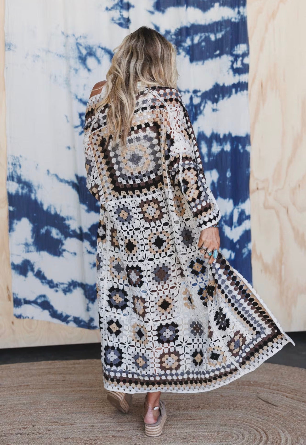 Crochet Duster - Gray