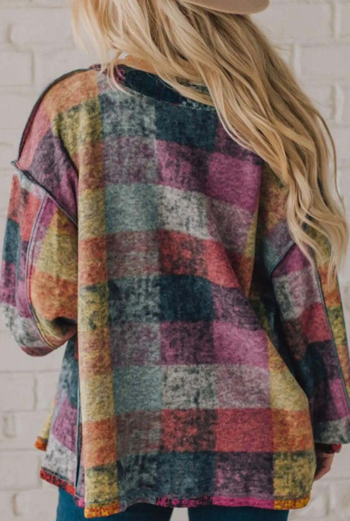 Colorful Checker Button Jacket