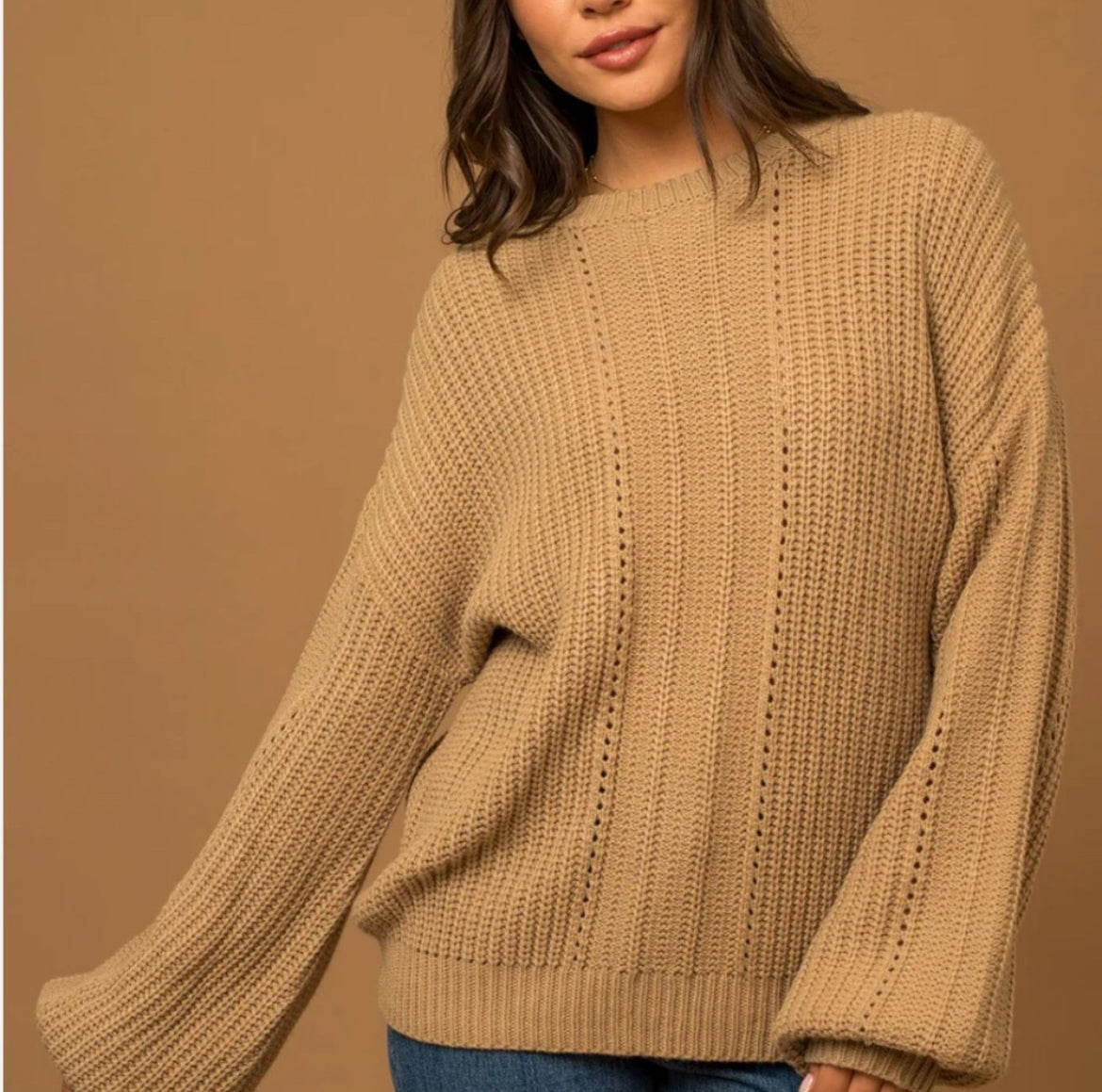 Eyelet Long Sleeve Pullover