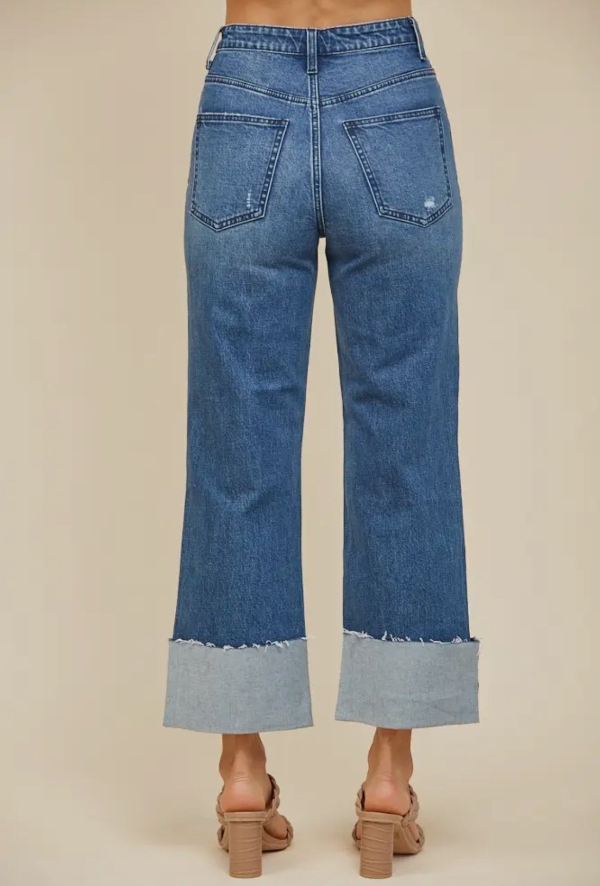 Medium Wash Cuff Denim