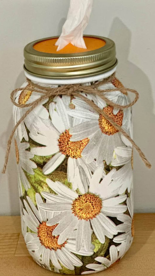 Decorative Tissue Jar-Daisy