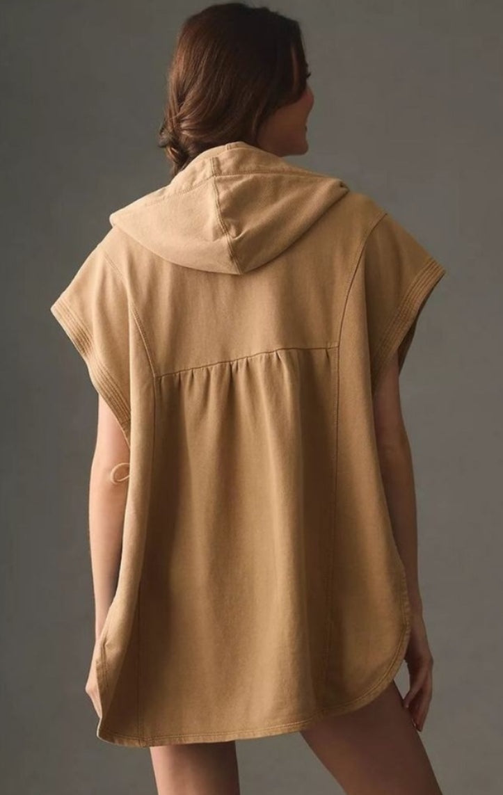 Side tie, Button front Poncho