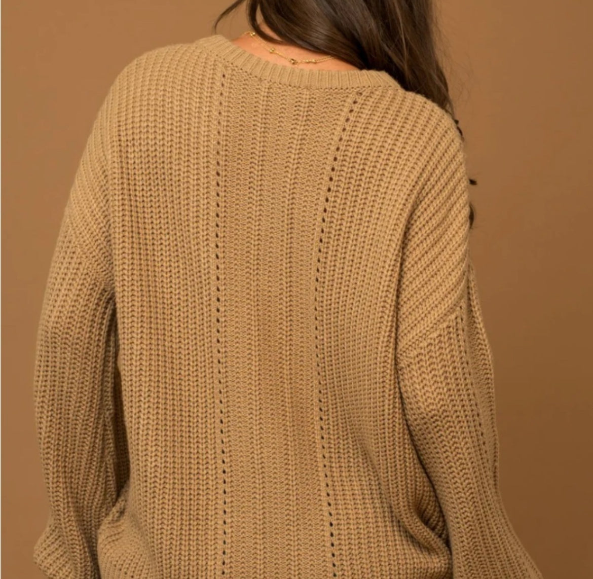 Eyelet Long Sleeve Pullover