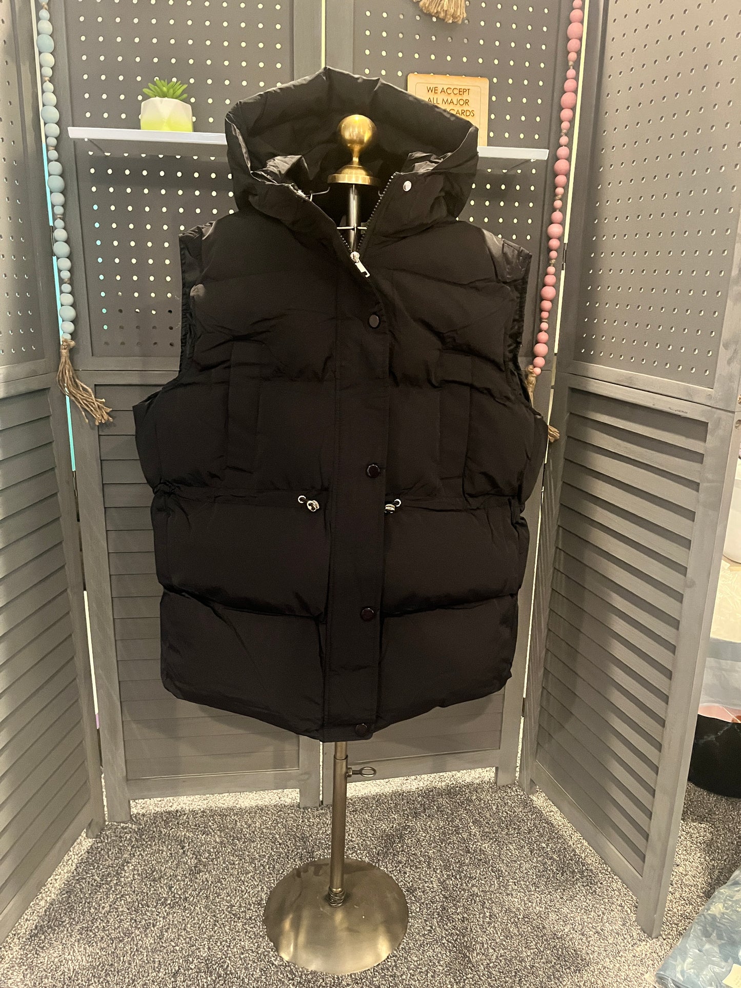Drawstring Waist Puff Vest