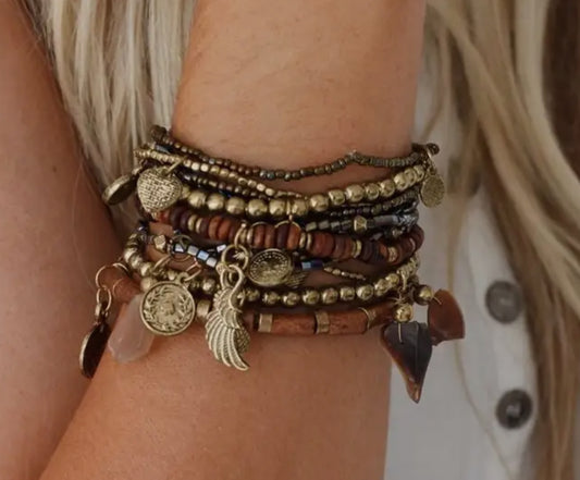 Boho Bracelet Set-Brown
