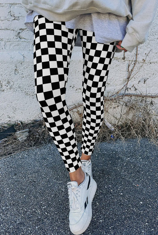 Checker High Waist Leggings