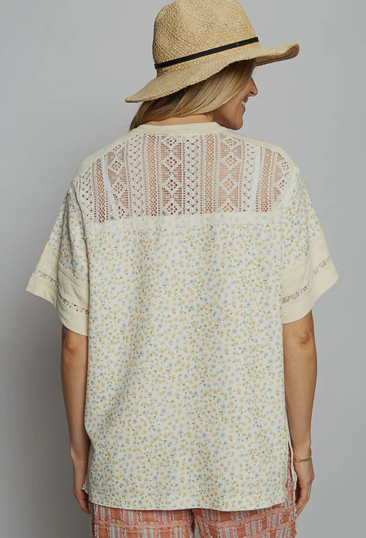 POL Floral Lace Thermal Tee