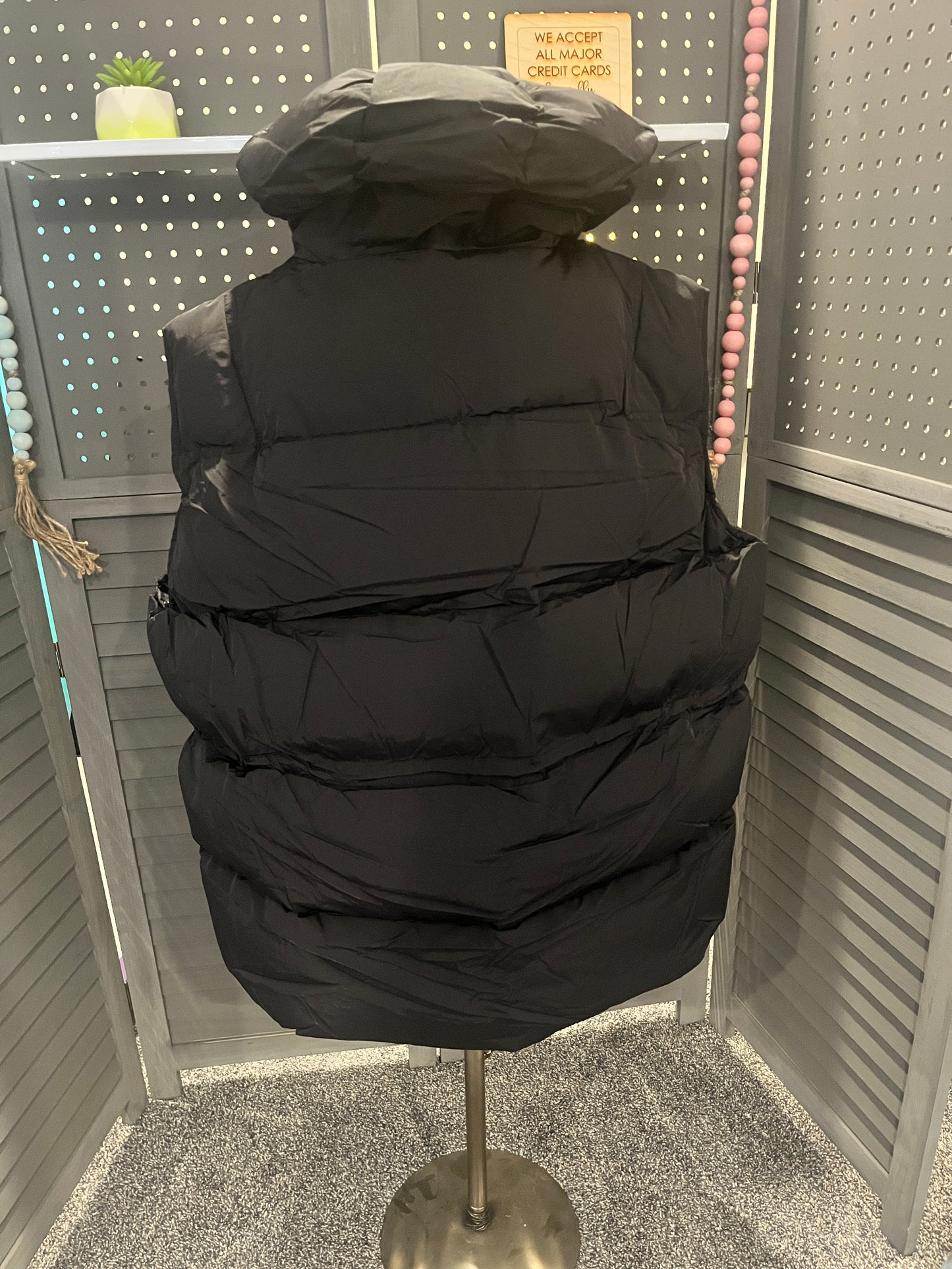 Drawstring Waist Puff Vest