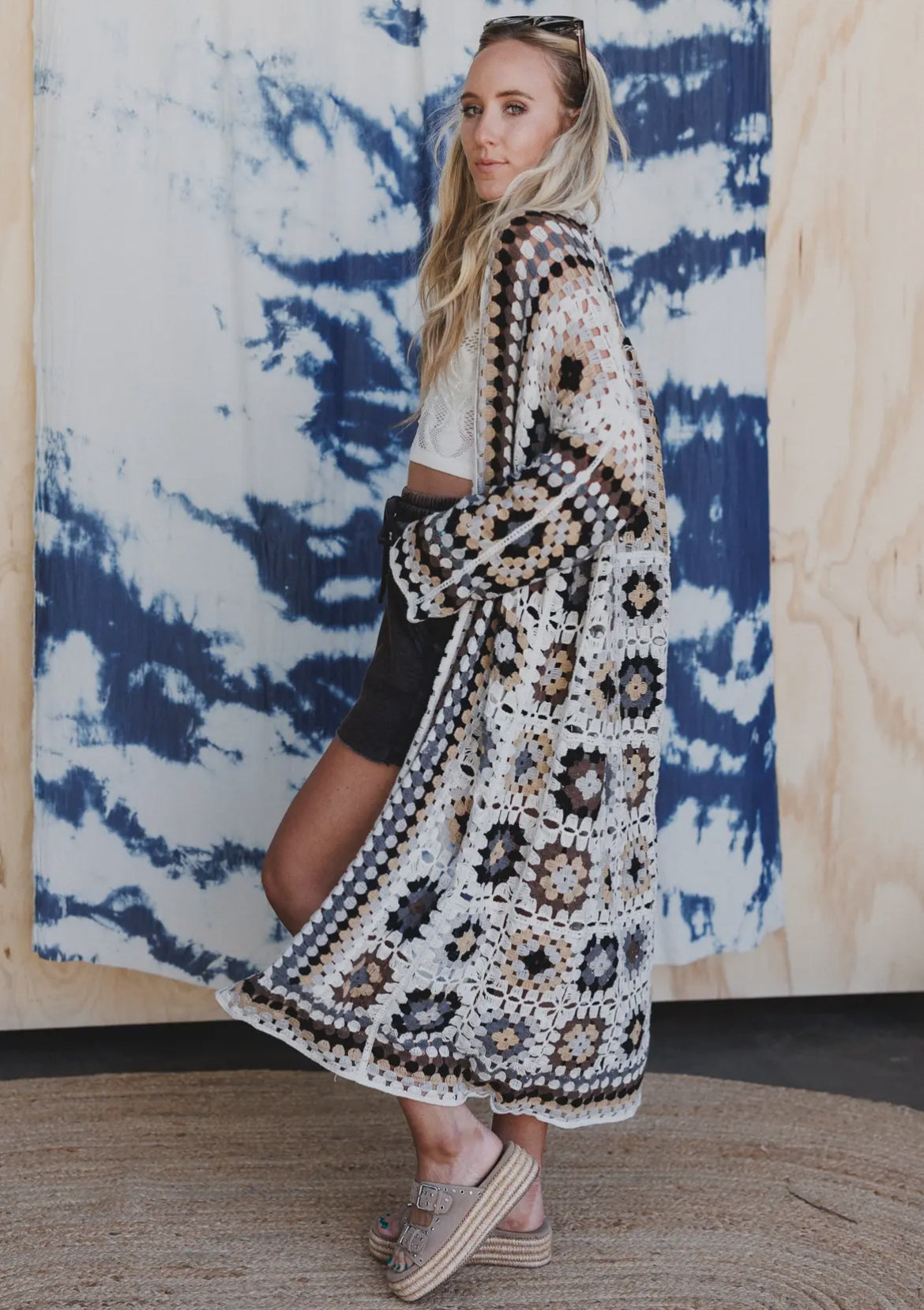 Crochet Duster - Gray