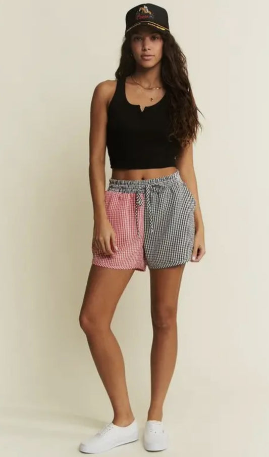 Gingham Colorblock Shorts