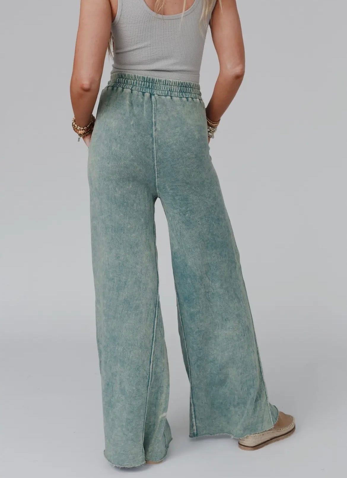 Wide Leg Pants-Teal