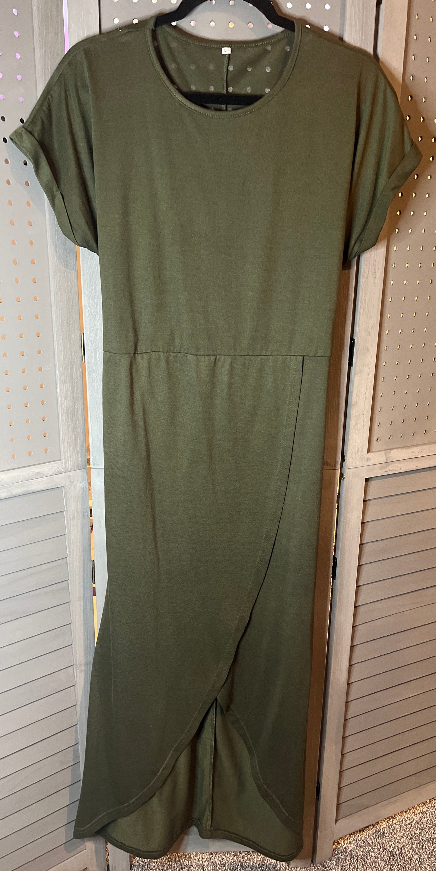 Green Maxi with tie and front slit