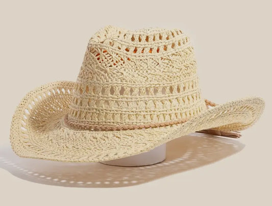 Woven Western Fedora Straw Hat