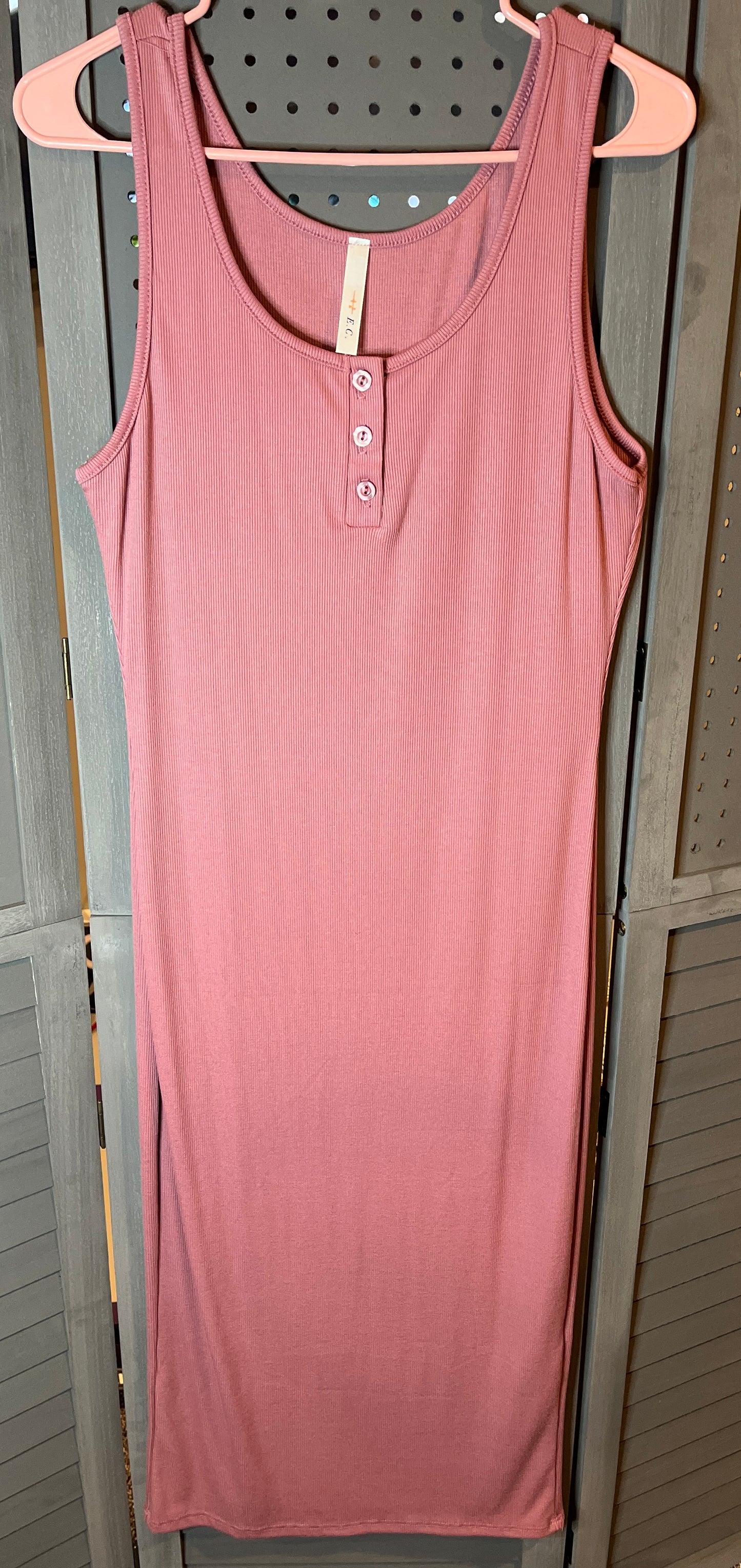Pink/Mauve 3 Button Maxi