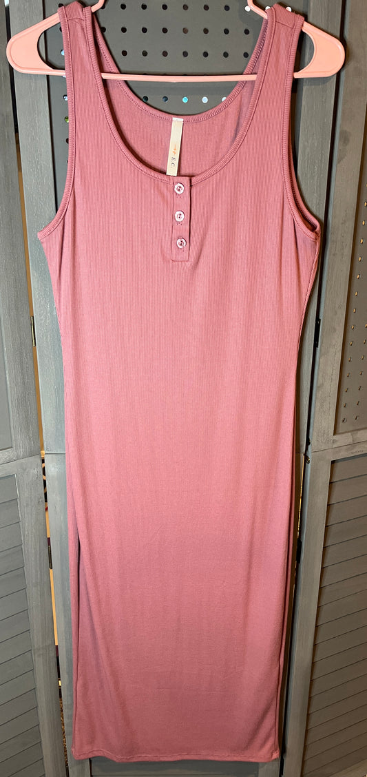 Pink/Mauve 3 Button Maxi