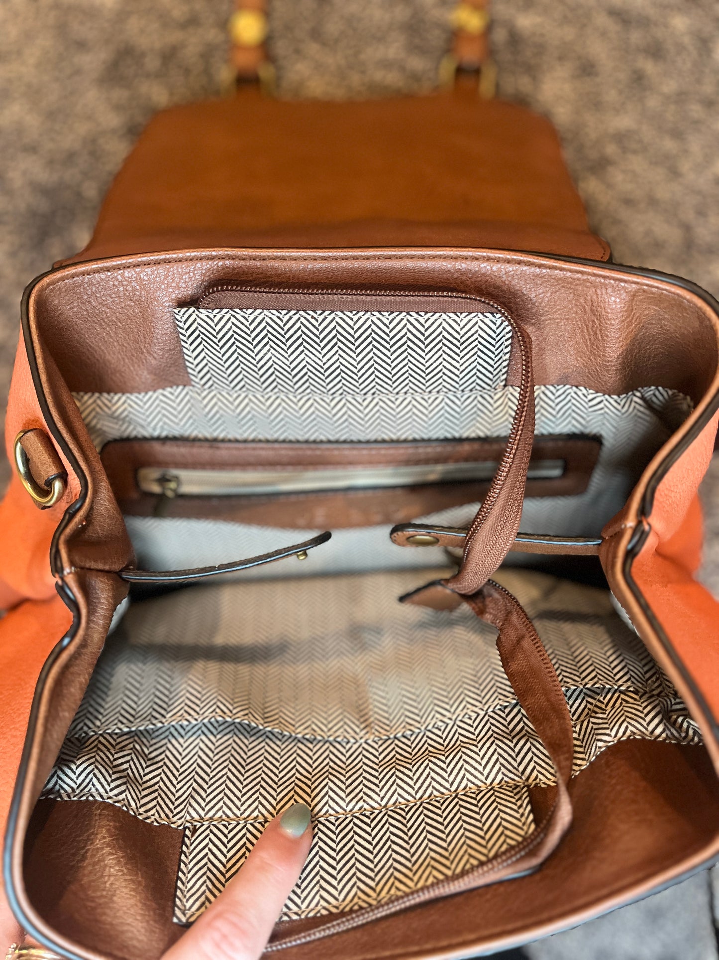 Vegan Leather Convertible Backpack