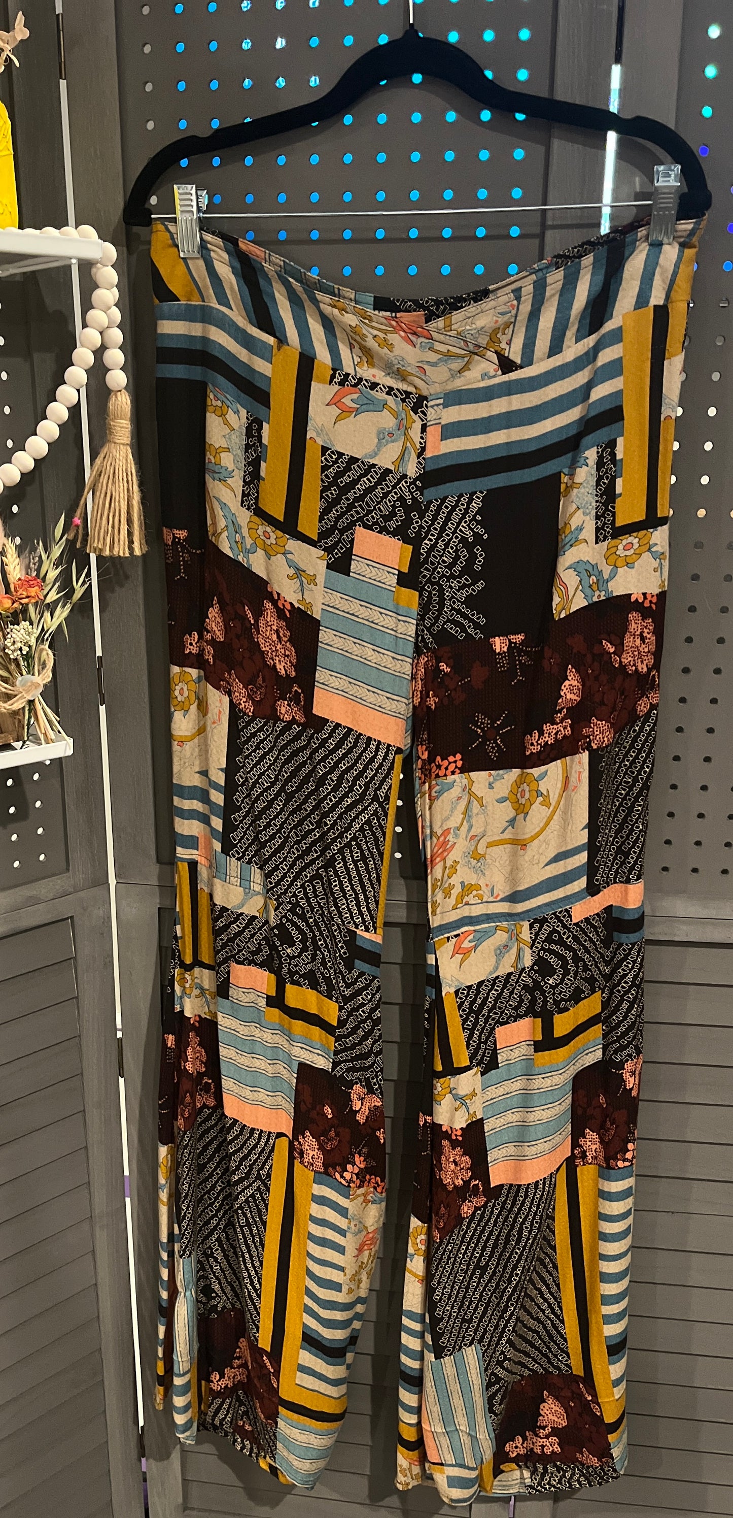 Free People Wide Leg Patchwork Pants