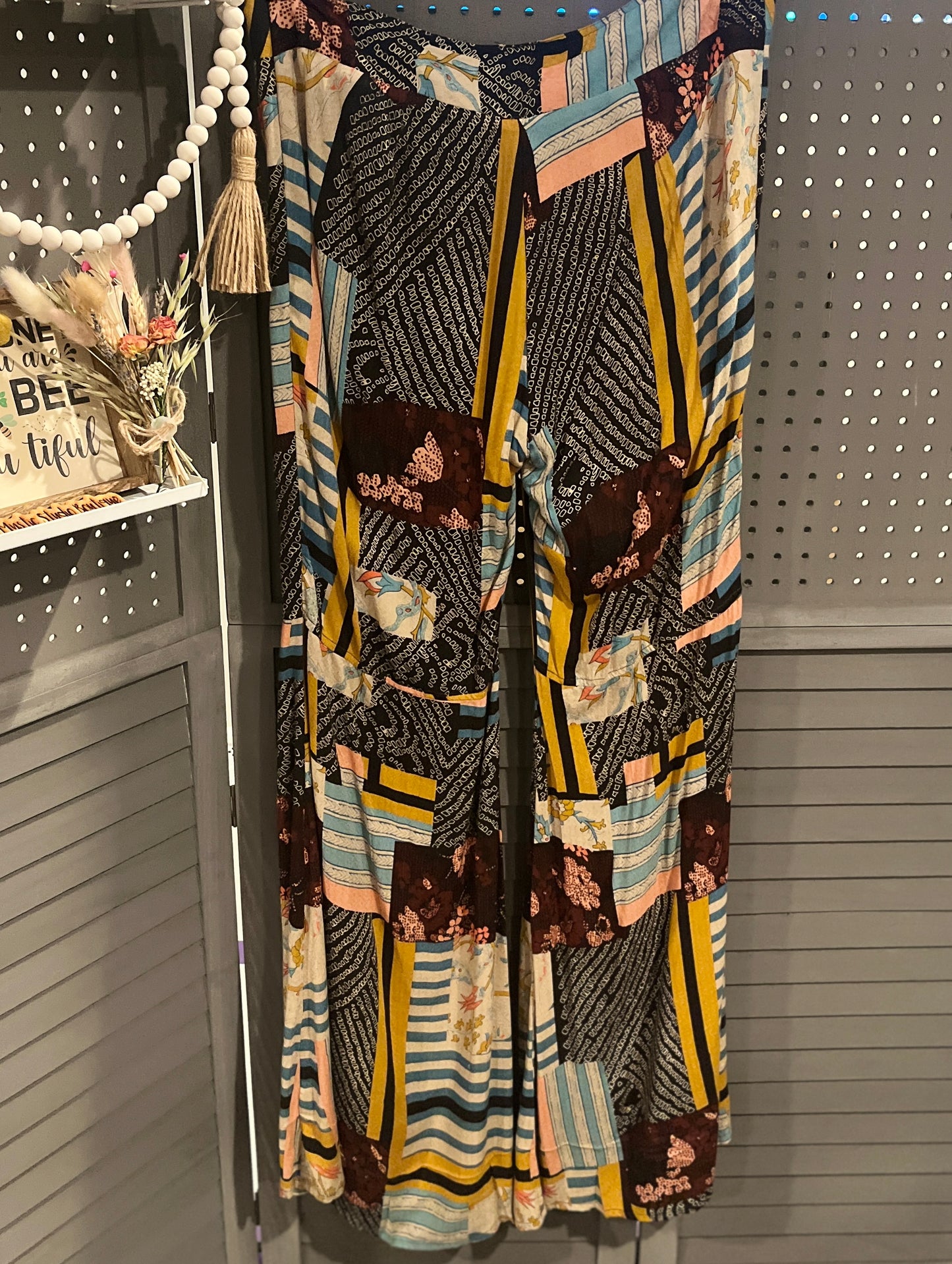 Free People Wide Leg Patchwork Pants