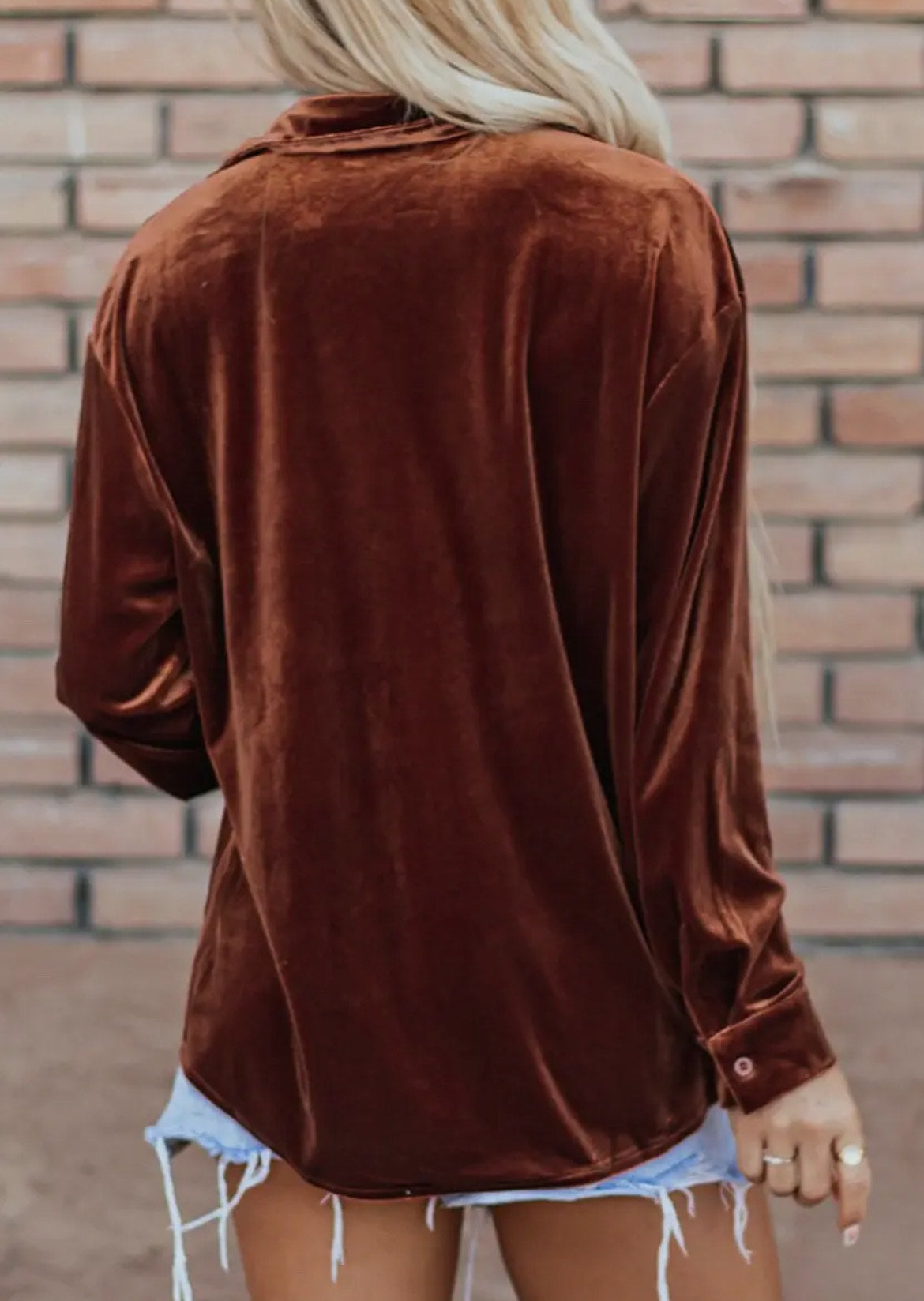 Velvet Button Up Shirt